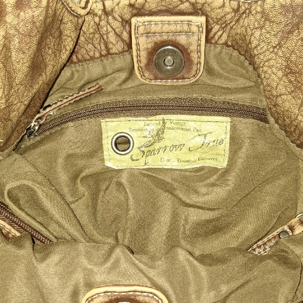 VINTAGE SPARROW TRUE Elegant Brown Women's Shoulder Bag. - Picture 4 of 16